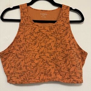 REI Orange Patterned Bra Crop Top